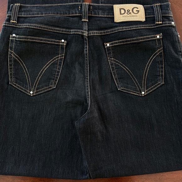 Dolce & Gabbana Vintage Y2K Straight Leg Jean in Black w/ Rhinestone IT 50 US 14 - Picture 11 of 16